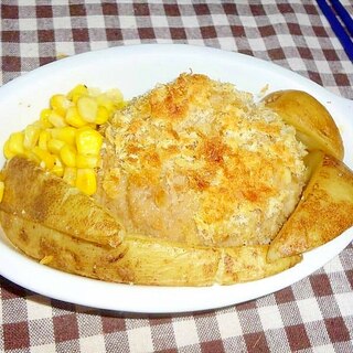 付け合せも一緒に☆オーブンで焼くメンチカツ